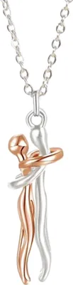 Produktbild von Hip Hop Umarmung Paar Anhänger Halskette Einstellbare Länge Ihn Sie Umarmung Anhänger Halskette Jahrestag Schmuck Valentinstag Geschenk