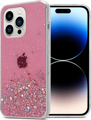 Obrázek produktu pro Cadorabo pouzdro pro Apple iPhone 14 PRO Protective Case in Pink Pouzdro na mobilní telefon TPU Glitter Cover Case Glitter