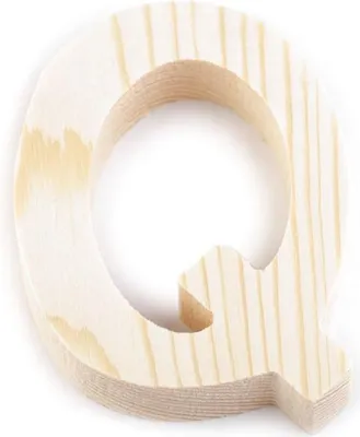 Produktbild von 3D Holzbuchstabe 8 cm, natur - Buchstaben Zeichen, Buchstaben & Zeichen:Q