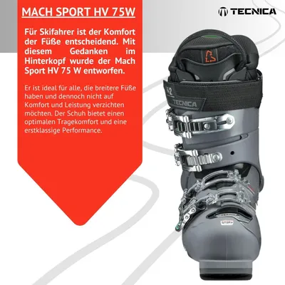 Produktbild von Skischuhe Skistiefel Skiboots Damen - Tecnica Mach Sport HV 75W RT GW - Flex 75 - Skischuh Ski Boots für Fortgeschrittene und gute Fahrer - All Mountain Alpinskischuhe, Größe:MP25.0 EU39.5