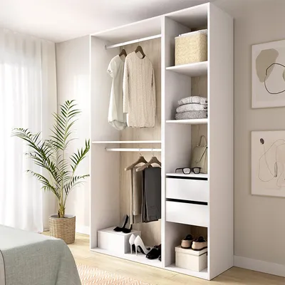 Image de Fellowship - Armoire Grande, 45x205h cm Blanc, 4 Étagères