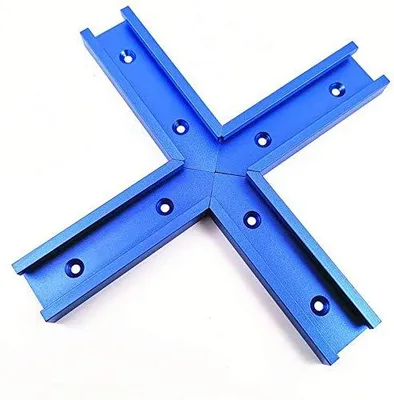 T-Nut Kreuzverbinder Set Aluminium 200 mm Blau