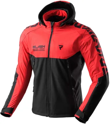 Produktbild von Rebelhorn Slash Softshell wasserdichte Motorrad Textil Jacke, schwarz/rot, XL