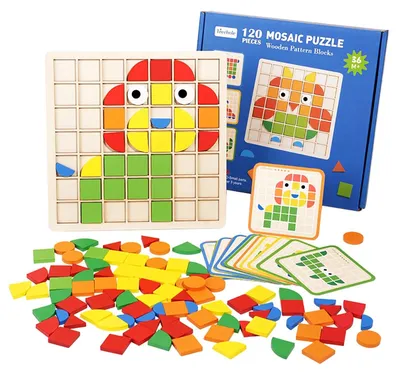 Immagine prodotto di Puzzle in legno a mosaico per bambini di 3 anni e genitori