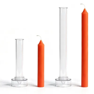 Imagen del producto de Juego de 2 moldes reutilizables para velas, de 2,2 x 15 cm y 25 cm