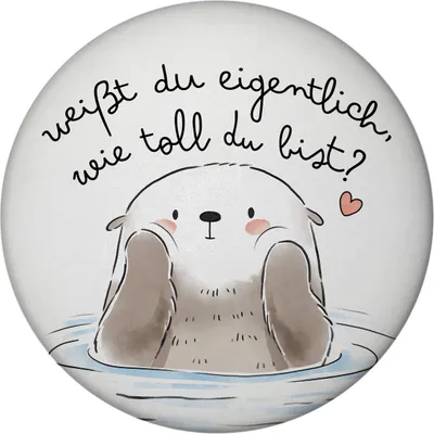 Produktbild von Otter Magnet rund mit Flaschenöffner rund mit Spruch Weißt du eigentlich wie