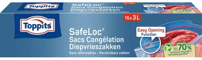 Immagine prodotto di Toppits Safeloc Zip sacchetti per congelatore 3L 15 pezzi
