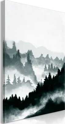 Produktbild von Italienischer Leinwand Leinwandbild - Hazy Landscape (1 Part) Vertical 40x60 cm Landschaften c-A-0200-b-a