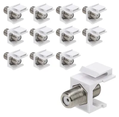 Produktbild von kwmobile 12x Keystone Modul F-Buchse - 12 Stk. F-Stecker für DVB-S und DVB-S2 - Anschluss TV SAT Kabel an Modular Patchpanel oder Anschlussdosen