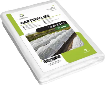Produktbild von Garronda Gartenvlies 17 g/m² Weiß 1,6 m x 5 m atmungsaktiv UV-beständig Frostschutz für Frühbeet und Gemüsebeet GD-0175