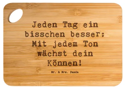 Produktbild von Mr. & Mrs. Panda Holzbrett Spruch Ein neues Musikinstrument lernen - Transparent - Geschenk, Schneidebrett, Motivation, Können, Zuversicht, Ausdauer, Hackbrett, Trost