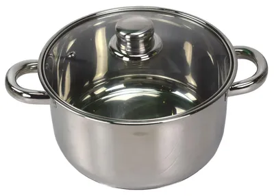Produktbild von Edelstahl Kochtopf mit Glasdeckel 1,0 bis 5,2 Liter Induktionsgeeignet