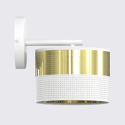 Obrázek produktu pro Nástěnná lampa LUX v bílé a zlaté oceli
