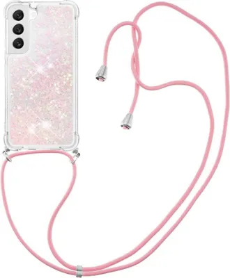 Produktbild von Samsung Galaxy S23 Hülle - Coverup Liquid Glitzer Back Cover mit Handykette - Pink