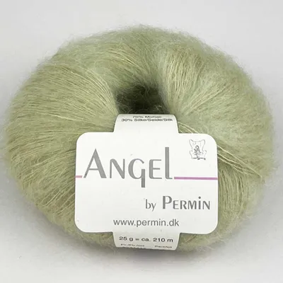 Imagen del producto de Angel de Permin: Hilo de mohair y seda de alta calidad (70/30) (color: té verde)