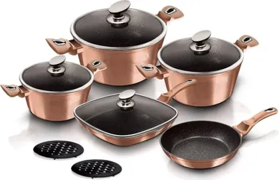 Obrázok produktu pre 11-dielna sada na varenie s mramorovým povrchom METALLIC LINE ROSE GOLD EDITION 19465