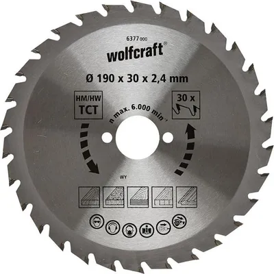 Image de wolfcraft 1 Lame de scie circulaire HM, 30 dents ø190mm - 6377000