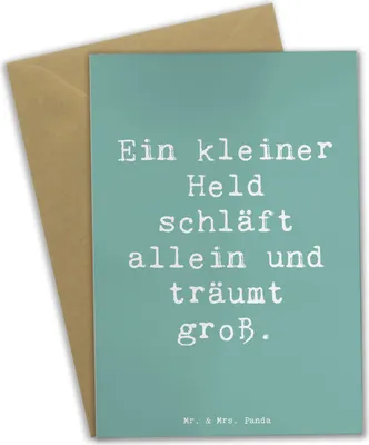 Produktbild von Mr. & Mrs. Panda neujahrskarte Spruch Alleine schlafen lernen - Meeresbrise - Geschenk, Beileidskarte, Mut, babykarte, Trost, einladungskarten, Lebensfreude, Zuversicht