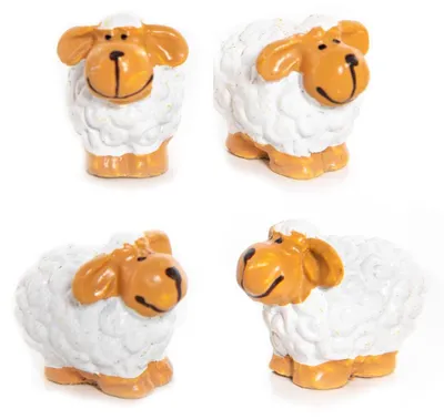 Produktbild von 4 Mini Deko Schafe 3,5 cm Schäfchen kleines Geschenk