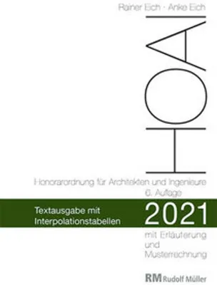Obrázek produktu pro HOAI 2021 - Textausgabe mit Interpolationstabellen
