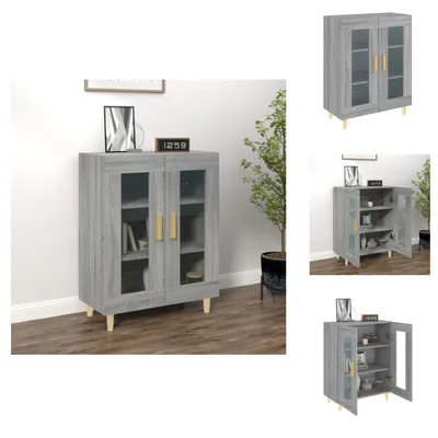Immagine prodotto di vidaXL Credenza Grigio Sonoma 69,5x34x90 cm Materiale a base di legno - Credenze