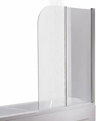 Produktbild von Duschabtrennung Badewannenaufsatz aus 5 mm ESG Sicherheitsglas, faltbar, 133 x 108 cm, Klarglas, inkl. Zubehör