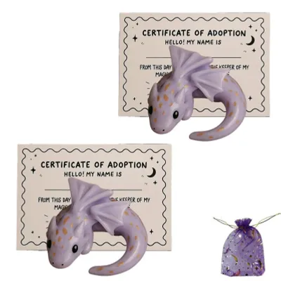 Produktbild von Handgefertigte Mini-Taschendrachenskulptur zur emotionalen Unterstützung – ein beruhigendes und inspirierendes Geschenk für Bücherregal und Schreibtisch. Ideal als Deko für Bücherregal und Schreibtisch.