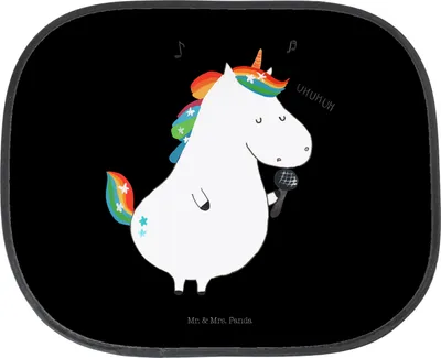 Produktbild von Mr. & Mrs. Panda kfz sonnenschutz Einhorn Sänger - Schwarz - Geschenk, Party, Konfetti, Sonnenblende Auto, Unicorn, Geburtstag, Hitzeschutz, fenster, Fürs, Fest