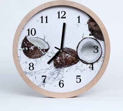Produktbild von Holzuhr 20fi cm wanduhr - Kokosnüsse