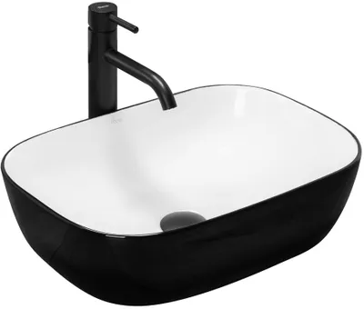 Zdjęcie produktu dla Umywalka nablatowa Rea Belinda Black/White