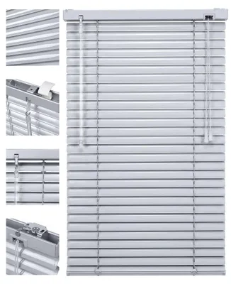 Produktbild von Sekey Alu-Jalousie Silber 100x160cm Aluminium-Jalousie ohne Bohren 25mm Alu-Lamelle Fenster Rollo Klemmfix inkl Montagematerial