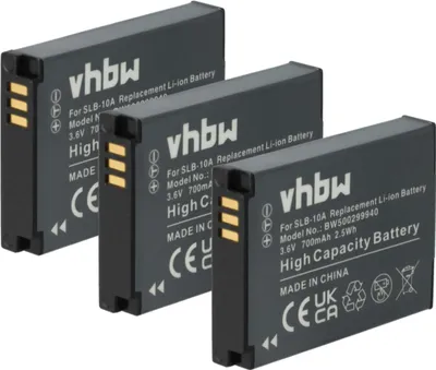 Produktbild von vhbw 3x Akku kompatibel mit Soocoo Action Cam S60 Kamera (700 mAh, 3,6 V, Li-Ion)