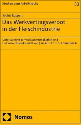 Obrázek produktu pro Das Werkvertragsverbot in der Fleischindustrie