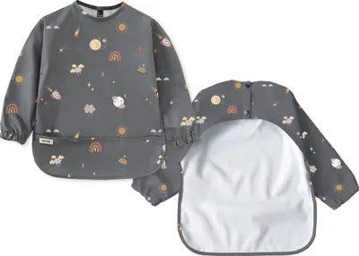 Produktbild von Ärmellätzchen Größe M mit Auffangtasche Baby und Kleinkind aus recyceltem Polyester Print Sky & Space Lätzchen