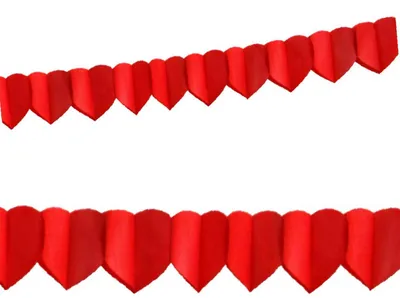Produktbild von 10x Papier-Girlande HERZEN rot 4 m x 18 cm