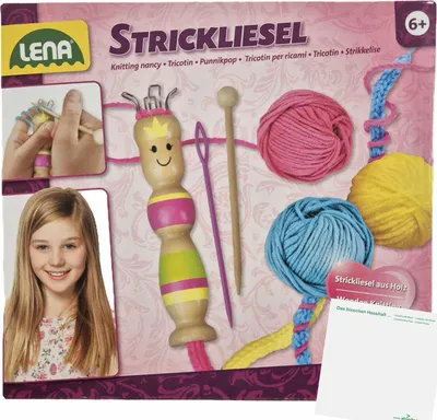 Produktbild von Lena Strickliesel aus Holz - Der Einstieg ins Stricken ab 6 + usy Block