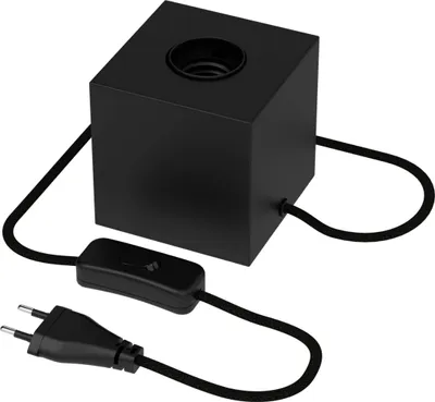 Produktbild von Calex Tischlampe eckig, E27, Schwarz, Ohne Leuchtmittel