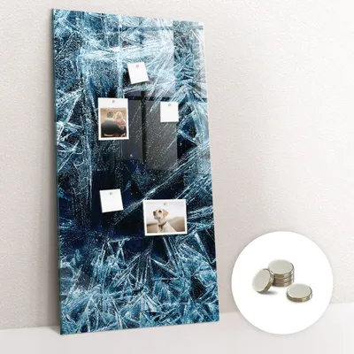 Immagine prodotto di Lavagna magnetica da parete, con superficie in vetro e bordo curvo. Include 5 magneti. Dimensioni: 60x120 cm. Superficie bianca
