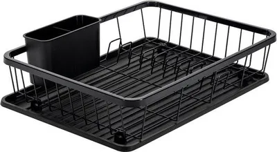 Produktbild von Famanu Abtropfgestell mit Tropfschale - 42 x 31 x 12 cm, schwarz