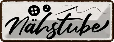 Image de vianmo Plaque en tôle 10x27 cm Nähstube Nähen Handarbeit