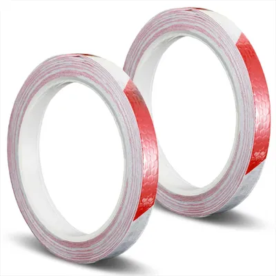 Produktbild von 2 Rollen reflektierendes Klebeband, 10 mm x 8 m, selbstklebendes, wasserdichtes Reflektierband, Reflektor, Intensität