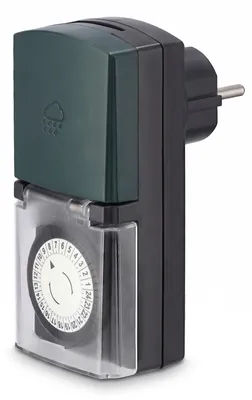 Produktbild von Hama Mini, Täglicher Timer, Schwarz, Grün, Analog, 30 min, IP44, 16 A