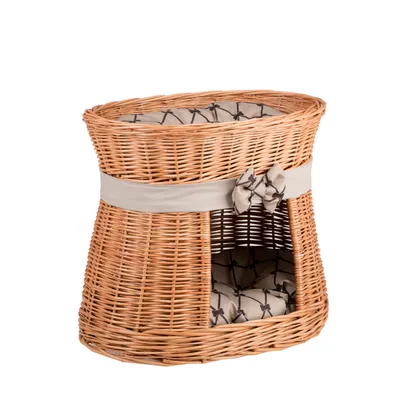 Obrázek produktu pro Oválná bouda pro kočky v přírodní barvě / koš pro kočky / věž pro kočky 50X40 H45 CM