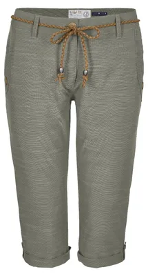 Immagine prodotto di G.I.G.A. DX Pantaloni Capri da donna con cintura, colore:Oliva chiara, taglia:44