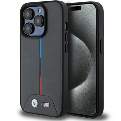 A smartphone case with BMW branding is shown against a white background.