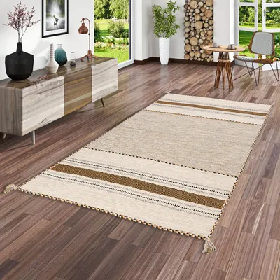 Produktbild von Natur Teppich Kelim Navarro Curry Beige, Größe:120x180 cm