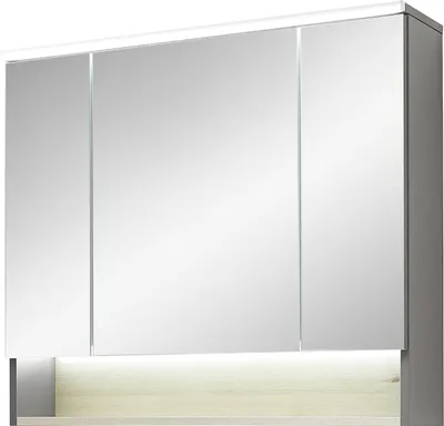 Produktbild von Pelipal Spiegelschrank Quickset 25-II LED-Kranzbeleuchtung Quarzgrau 80 cm