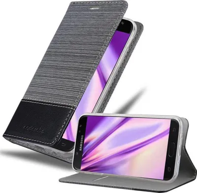 Immagine prodotto di Cadorabo custodia per Samsung Galaxy J7 2017 custodia protettiva in grigio custodia per cellulare custodia a libro cover