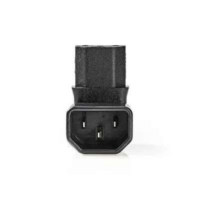 Produktbild von Nedis Extension Plug - IEC-320-C13 - IEC-320-C14 - 90° abgewinkelt - Vernickelt - PVC - Schwarz - Box - 1 Stück