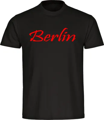 Produktbild von multifanshop Herren T-Shirt - Berlin rot - Schriftzug, schwarz, Größe 4XL